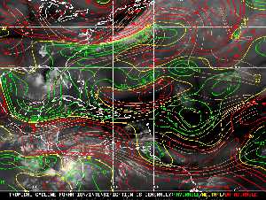 Météo tropicale : Carte des vents de cisaillement.