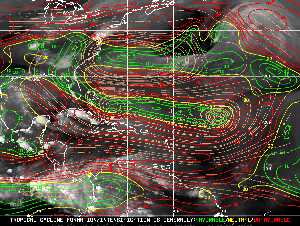 Météo tropicale : Carte des vents de cisaillement.
