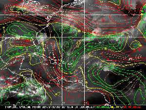 Météo tropicale : Carte des vents de cisaillement.