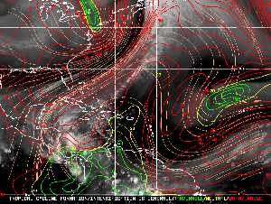 Météo tropicale : Carte des vents de cisaillement.