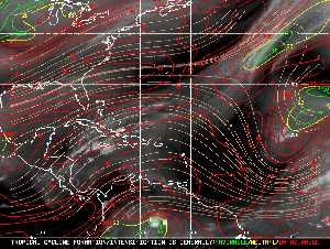 Météo tropicale : Carte des vents de cisaillement.