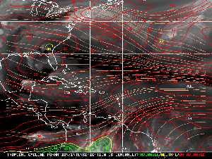 Météo tropicale : Carte des vents de cisaillement.