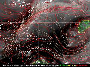 Météo tropicale : Carte des vents de cisaillement.
