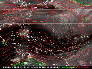Météo tropicale : Carte des vents de cisaillement.