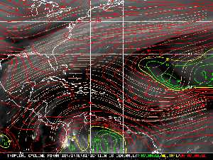Météo tropicale : Carte des vents de cisaillement.