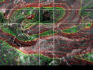Météo tropicale : Carte des vents de cisaillement.