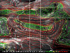 Météo tropicale : Carte des vents de cisaillement.