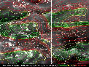 Météo tropicale : Carte des vents de cisaillement.