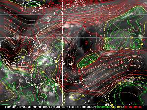 Météo tropicale : Carte des vents de cisaillement.