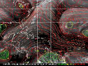 Météo tropicale : Carte des vents de cisaillement.