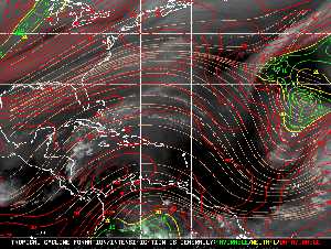Météo tropicale : Carte des vents de cisaillement.
