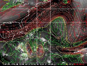 Météo tropicale : Carte des vents de cisaillement.