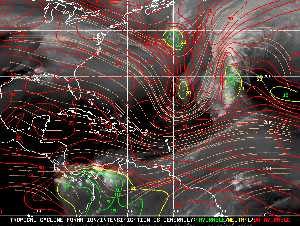 Météo tropicale : Carte des vents de cisaillement.
