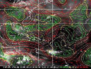Météo tropicale : Carte des vents de cisaillement.