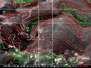 Météo tropicale : Carte des vents de cisaillement.