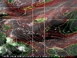 Météo tropicale : Carte des vents de cisaillement.