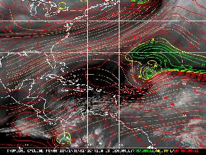 Météo tropicale : Carte des vents de cisaillement.