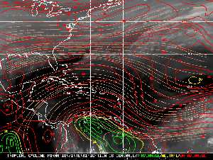 Météo tropicale : Carte des vents de cisaillement.