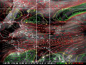 Météo tropicale : Carte des vents de cisaillement.