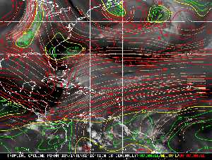 Météo tropicale : Carte des vents de cisaillement.