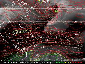 Météo tropicale : Carte des vents de cisaillement.