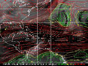 Météo tropicale : Carte des vents de cisaillement.