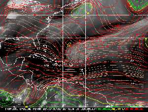 Météo tropicale : Carte des vents de cisaillement.