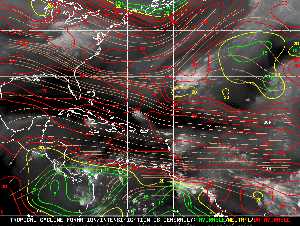 Météo tropicale : Carte des vents de cisaillement.