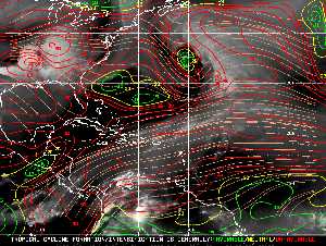 Météo tropicale : Carte des vents de cisaillement.