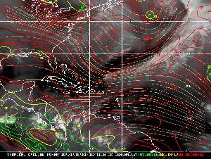 Météo tropicale : Carte des vents de cisaillement.