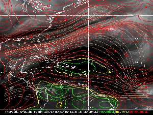 Météo tropicale : Carte des vents de cisaillement.