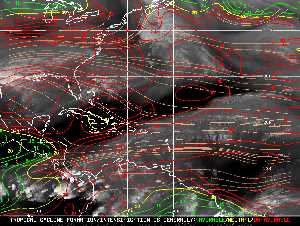 Météo tropicale : Carte des vents de cisaillement.