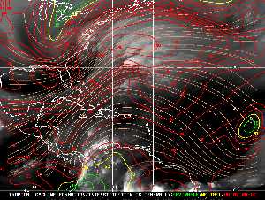 Météo tropicale : Carte des vents de cisaillement.