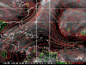Météo tropicale : Carte des vents de cisaillement.