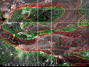 Météo tropicale : Carte des vents de cisaillement.