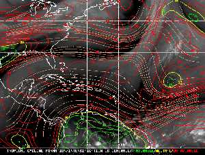 Météo tropicale : Carte des vents de cisaillement.