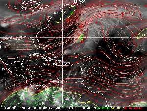 Météo tropicale : Carte des vents de cisaillement.