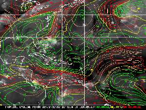 Météo tropicale : Carte des vents de cisaillement.