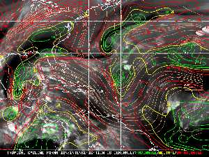 Météo tropicale : Carte des vents de cisaillement.