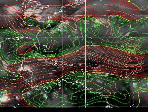 Météo tropicale : Carte des vents de cisaillement.