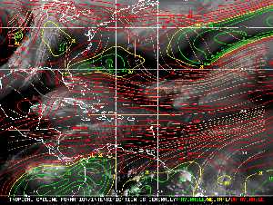 Météo tropicale : Carte des vents de cisaillement.