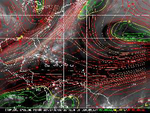 Météo tropicale : Carte des vents de cisaillement.