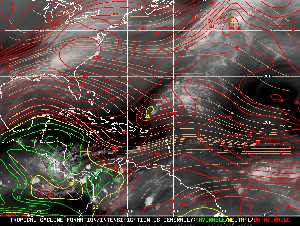 Météo tropicale : Carte des vents de cisaillement.