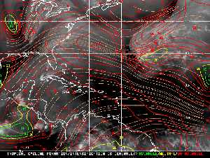 Météo tropicale : Carte des vents de cisaillement.