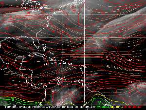 Météo tropicale : Carte des vents de cisaillement.