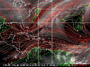 Météo tropicale : Carte des vents de cisaillement.
