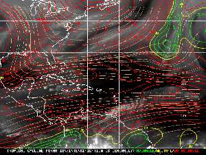 Météo tropicale : Carte des vents de cisaillement.
