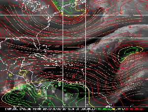 Météo tropicale : Carte des vents de cisaillement.