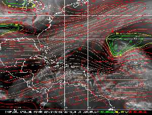 Météo tropicale : Carte des vents de cisaillement.