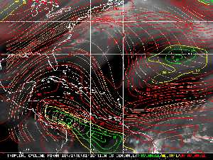 Météo tropicale : Carte des vents de cisaillement.
